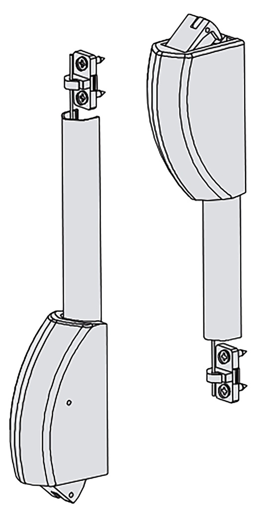 Pareja cierres FAST PUSH-TOUCH alto/bajo L=1240x1000 mm. PVD a.inox.