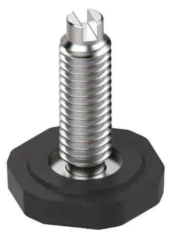 Nivelador Ø 22 rosca M-8x26 largo total 36 mm. CON corte destornillador