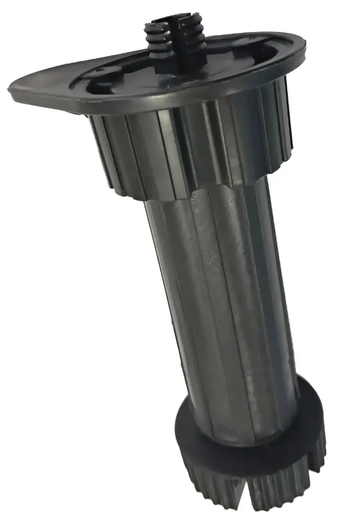 Pata de módulo altura 132 a 200 mm.base oval espiga Ø 13 negra