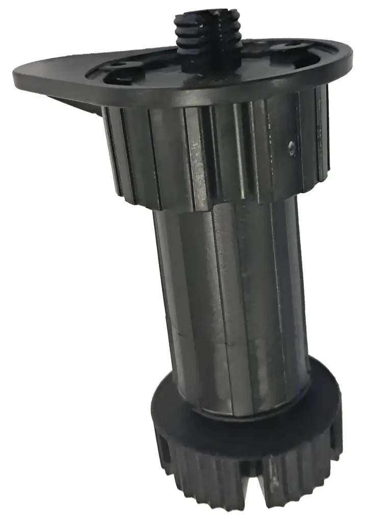 Pata de módulo altura 102 a 132 mm.base oval espiga Ø 13 negra