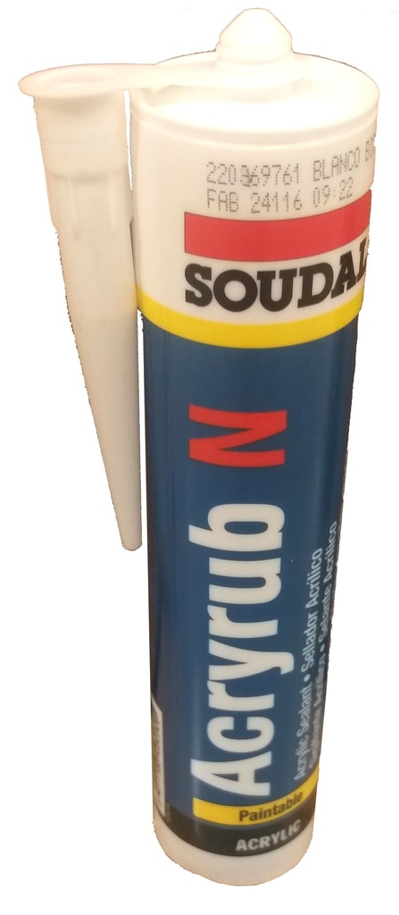 Cartucho silicona acrílica blanca 300 ml.