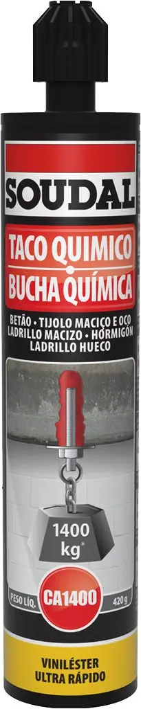 Taco químico CA1400 vinilister gris hormigón 280 ml