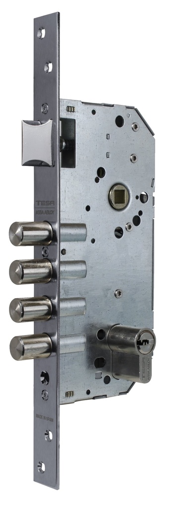 Cerradura embutir aguja 60 golpe-llave T60 60 a.inox.