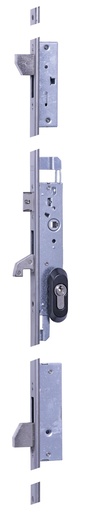 [CE2230L23AI] Cerradura embutir 3 puntos frontales caja 174x34 mm. c.c.85 mm.aguja 21 golpe-gancho basculante acc.llave/cuadradillo fte."U"recto  largo 1860 mm. a.inox.