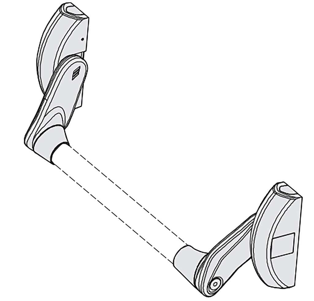 Falleba antipanico sobreponer FAST PUSH 2 modular cofres grises sin barra sin cierres alto-bajo
