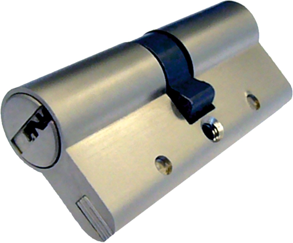 Bombillo puntos IXXTRON CODE 60 mm. (30x30) 5 llaves leva 15 mm. simple embrague níquel satinado KA