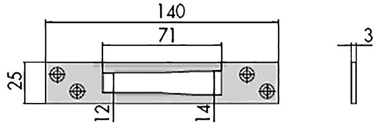 CERRADERO 140X25X3 A.INOX.