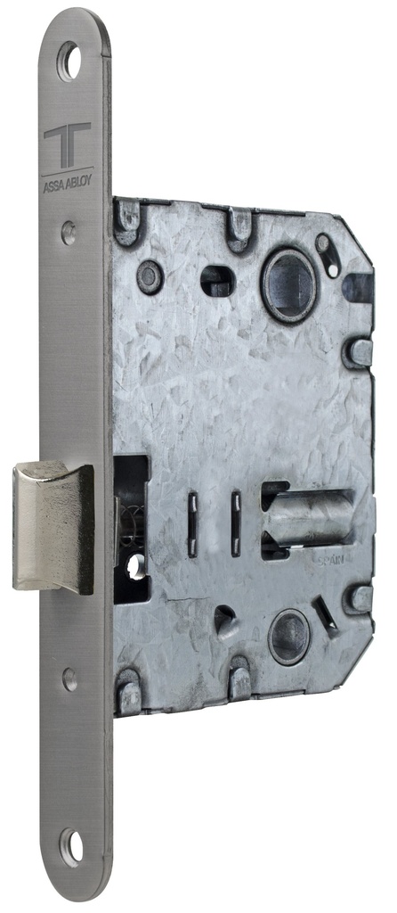 Cerradura embutir 99,60x74,50 aguja 50 mm. golpe solo-cuadradillo-condena c.c.70 mm.fte.20x165 redondo inox