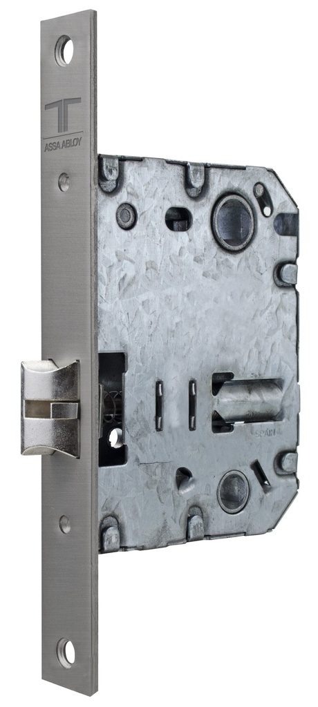 Cerradura embutir 99,60x74,50 aguja 50 mm. golpe solo silencioso-cuadradillo-condena c.c.70 mm.fte.20x165 recto inox