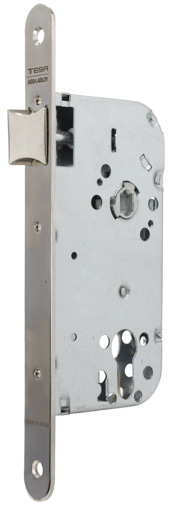 Cerradura embutir 150x67 aguja 50 mm. golpe solo-cuadradillo fte.20x230 redondo niquelado