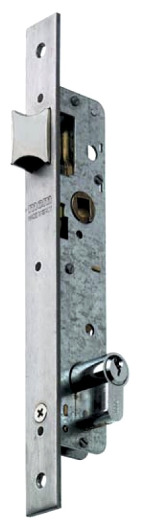 Cerradura embutir aguja 21 mm. solo picaporte/cuadradillo cc.85/llave fte.inox.