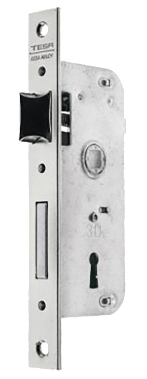 Cerradura embutir 120x75x10 aguja 50 mm. cuadradillo-llave borja c.c. 47,50 mm. niquelado