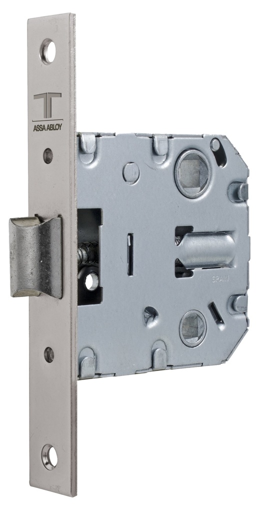 Cerradura embutir 70,60x74,50 mm. aguja 50 mm. golpe solo cuadradillo/condena c.c. 47 mm. fte.recto níquelada