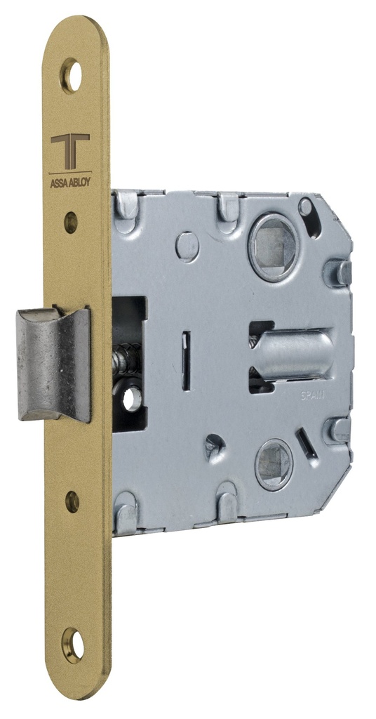 Cerradura embutir 70,60x74,50 mm. aguja 50 mm. golpe solo cuadradillo/condena c.c. 47 mm. fte.redondo esmaltada