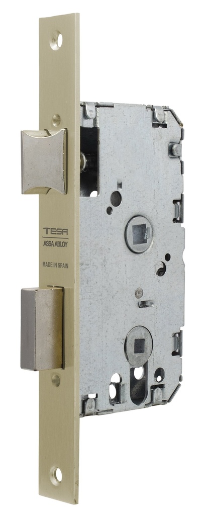 Cerradura embutir 128x67 aguja 40 mm. c.c.47 golpe-condena fte.recto latonado