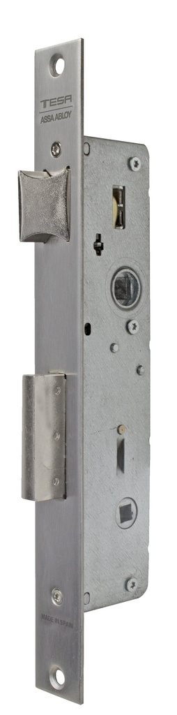 Cerradura embutir 174x33 mm. aguja 20 mm. golpe-palanca deslizante acc.condena-cuadradillo a.inox.