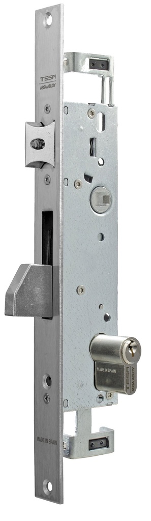 Cerradura embutir 174x33 mm. aguja 20 mm. c.c.85 mm.golpe-palanca basculante acc.llave/cuadradillo fte.recto  a.inox.