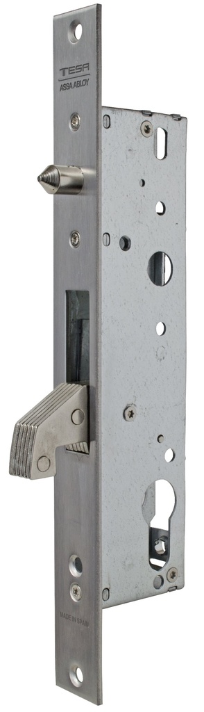 Cerradura embutir 174x33 mm. pivote aguja 20 mm. gancho basculante acc.llave fte.recto  a.inox.