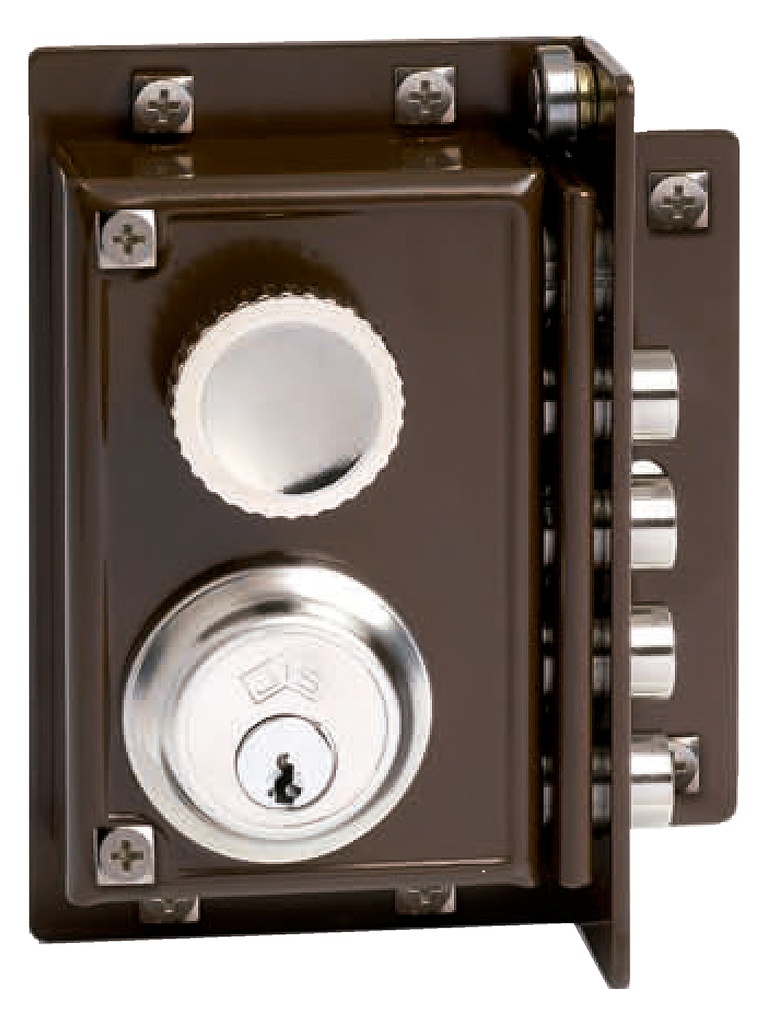 CERRADURA SOBREP.GOLPE LLAVE MARRON IZDA.