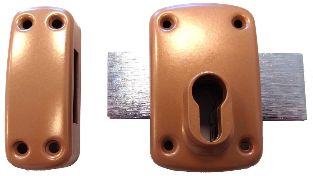 Cerrojo sobreponer IXXTRON para bombillo europeo esm.oro