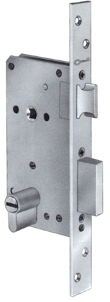 CERRADURA EMBUTIR CUAD.-LLAVE 60 MM.S/B.