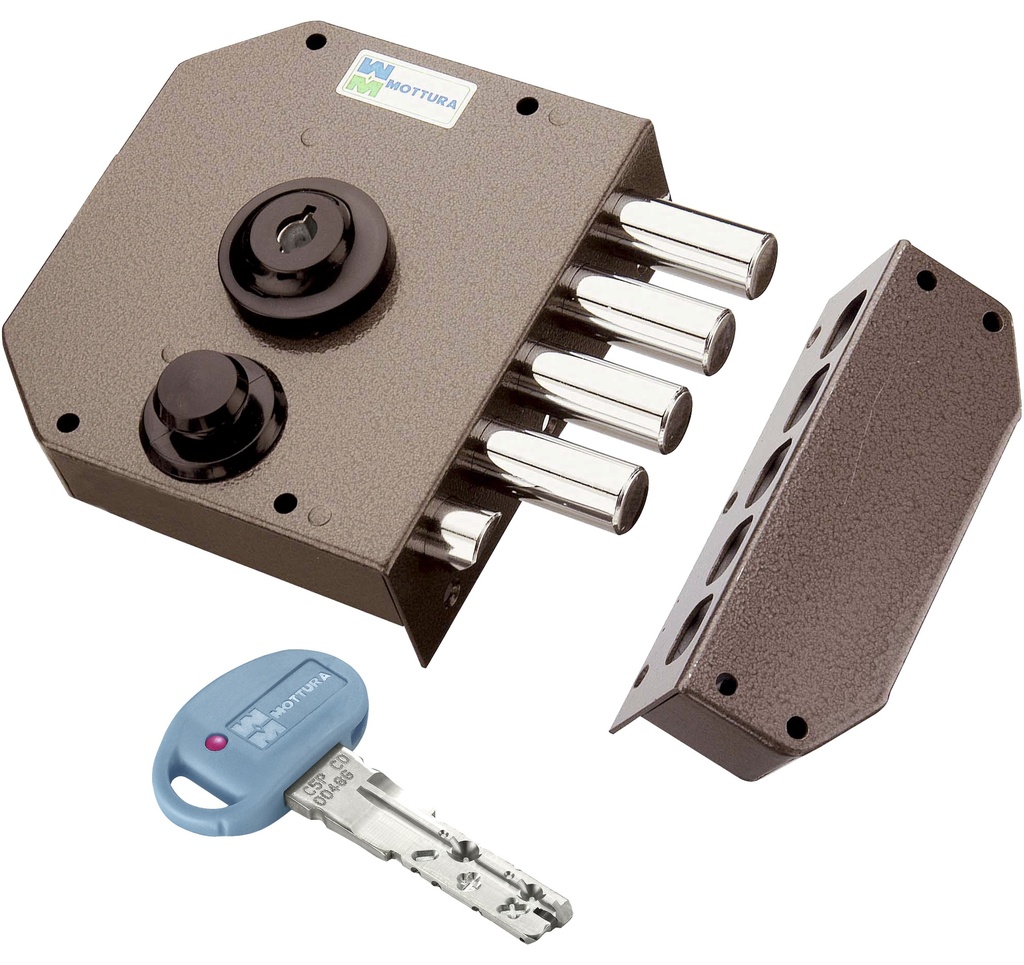 CERRADURA GOLPE-LLAVE P8 "C" ESMALT.IZDA.