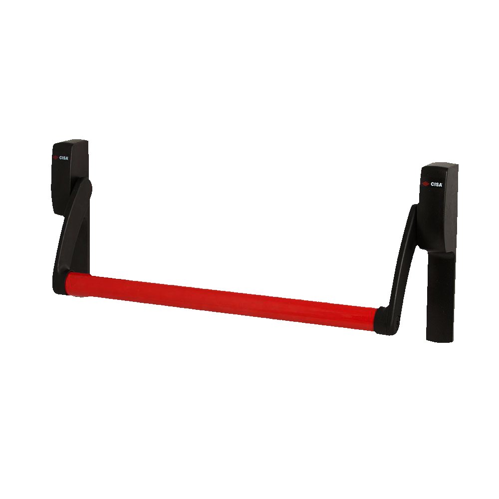 Cerradura antipanico embutir SERIE 59600 1 punto sin bocallave eje 72 cofres negros barra 900 mm.  roja