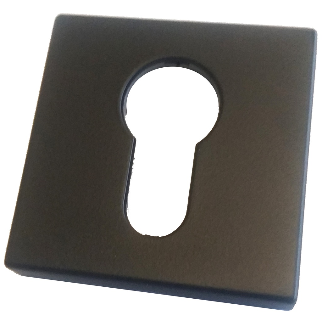 Escudo cuadrado 50x50 yale negro mate + plastico