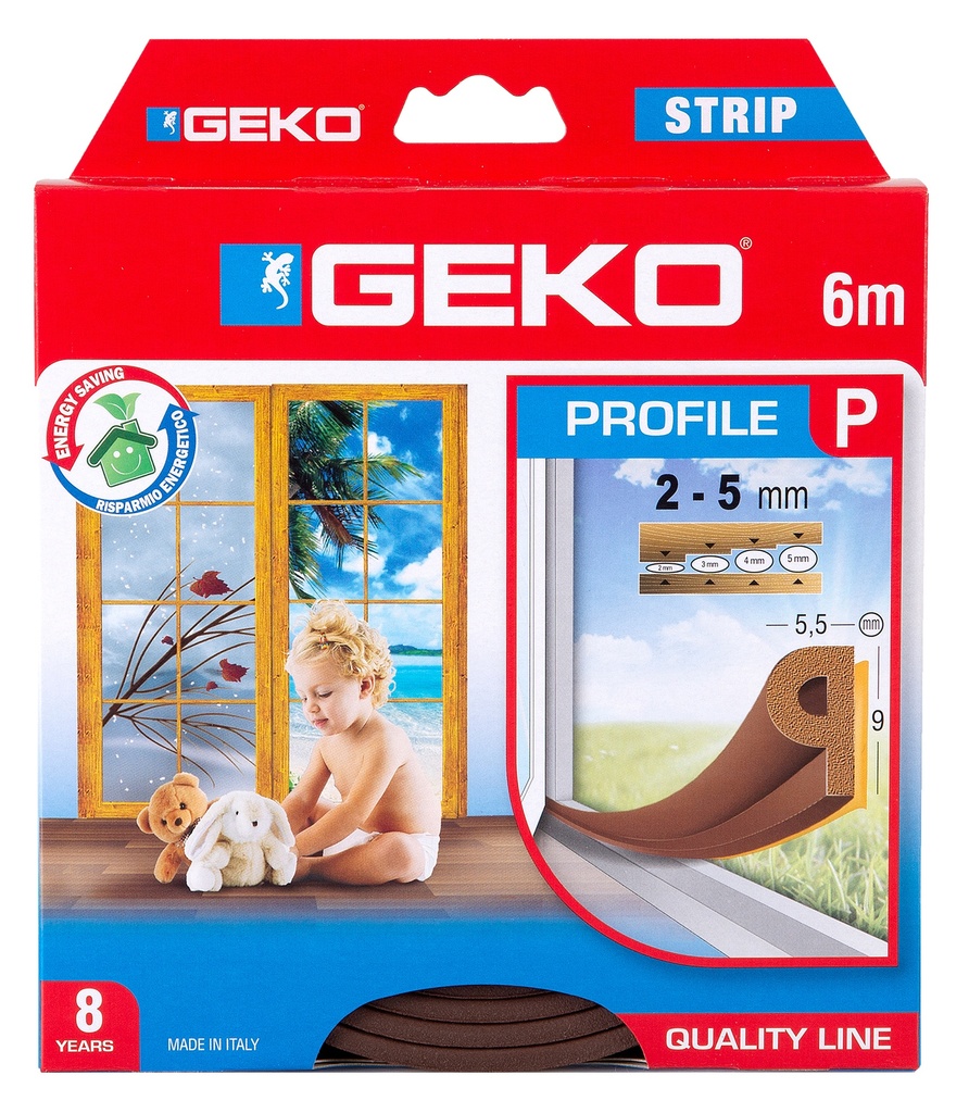 JUNTA CAUCHO EPDM ADH.TIPO P 9X5,5MM. 6 M. MARRON 