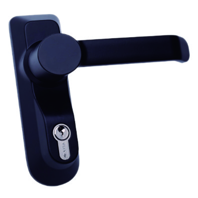 Accionamiento exterior manilla-llave PUSH/TOUCH/PRESTIGE con cilindro negra