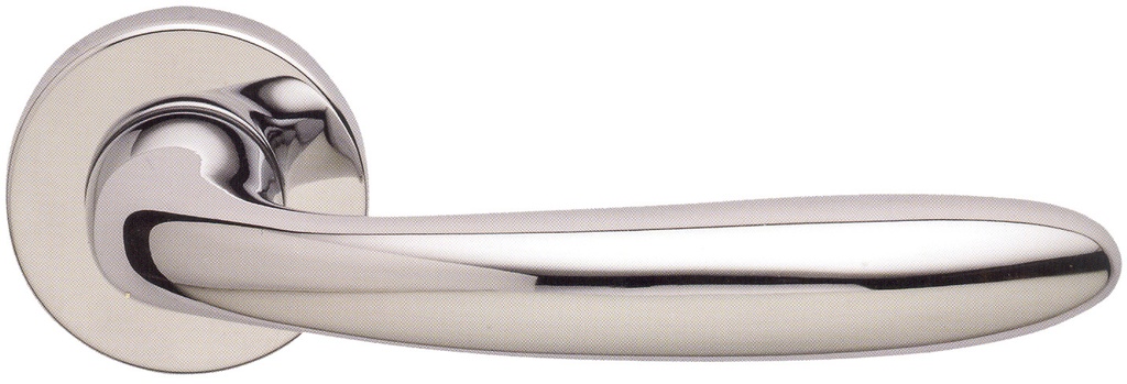 Jgo. manivelas PADOVA plac Ø 50 lisa+placa interna plástico cromo pulido