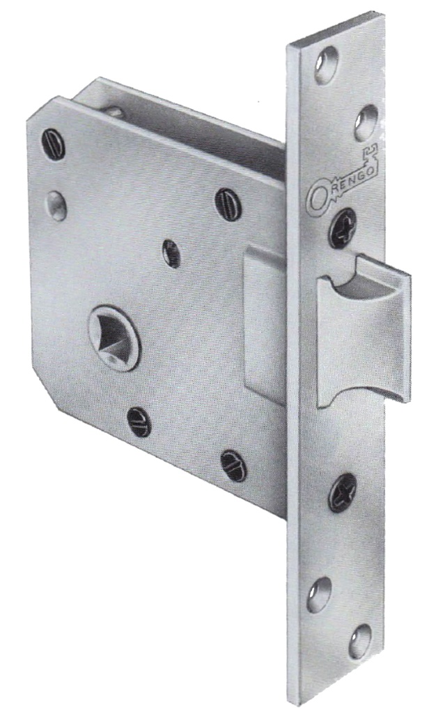 Picaporte 70x84 mm. aguja 60 mm. frente 138x25 mm.golpe solo acc. cuadradillo dorado 