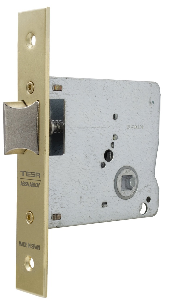 Picaporte 75x87 aguja 60 mm. cuadradillo solo fte.recto latonado