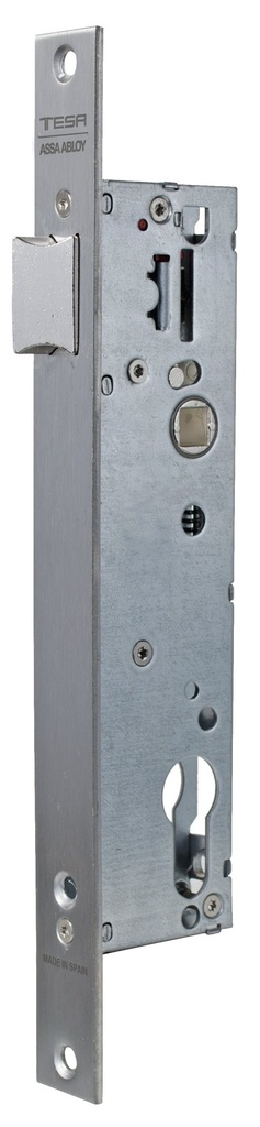 Picaporte embutir 174x43 mm.ancho 15 mm. aguja 30 mm. golpe solo acc.cuadradillo fte.recto a.inox.