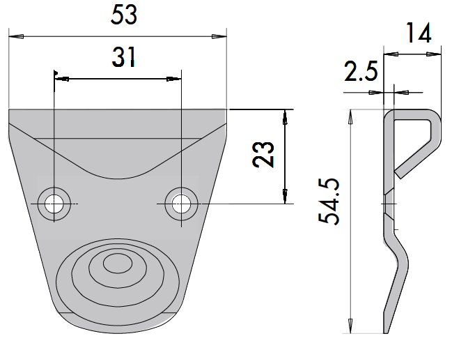 Cerradero inferior negro