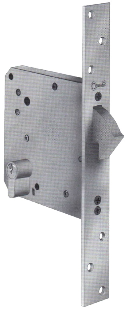 Cerradura puerta corredera llave sola 60 mm. cromo sin bombillo