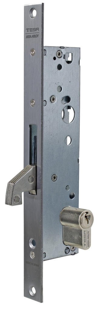 Cerradura embutir 174x48 mm.ancho 15 mm. aguja 35 mm. gancho basculante acc.llave fte.recto  a.inox.