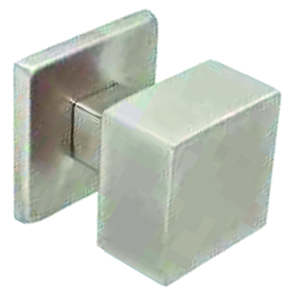 Pomo cuadrado 70x70 mm. altura 70 mm. a.inox