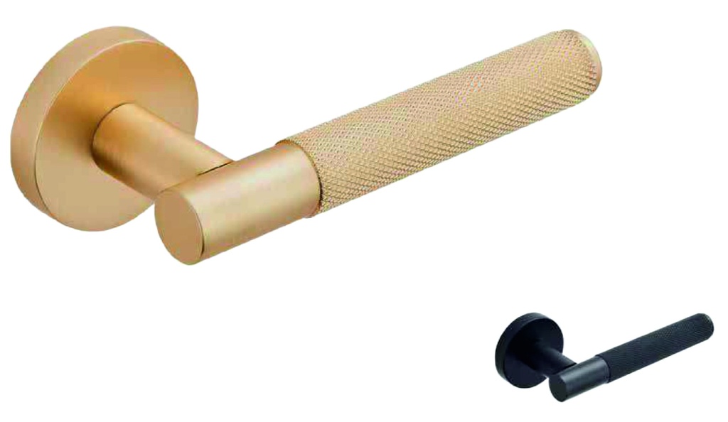 Jgo. manivelas MAIA placa Ø 52 mm.aluminio dorada