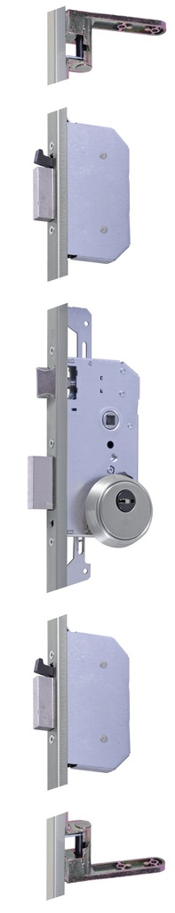 Cerradura embutir seguridad TLPN5 bombillo T60  cromada cerraderos cortos