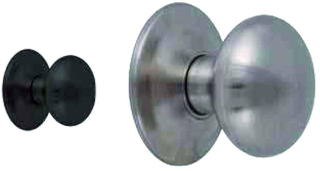 Pomo SETA Ø 70 base Ø 85 altura 75 a.inox. negro