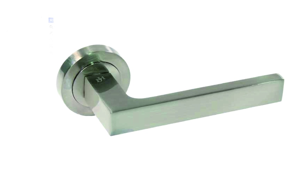 Jgo. manivelas CUBO placa Ø 51 mm. aluminio níquel satinado