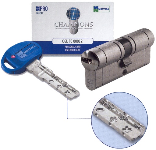 [BSP4D3161A1A2] Bombillo PRO 92 mm. (31x61) 1+5+1 llaves níquel satinado