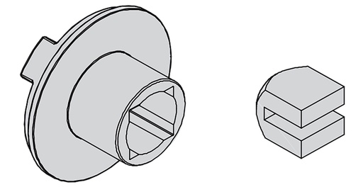 [AC619870] Nueca y adaptador para instalación de cilindro redondo con lengüeta