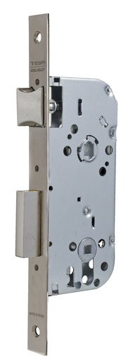 [CE13458CHN] Cerradura embutir 150x77x13 aguja 50 mm. golpe-cuadradillo-condena c.c.70 mm.fte.20x230 recto niquelado
