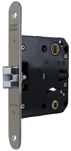 [CE134UP5RHN] Cerradura embutir PLUS 99,60x75 aguja 50 mm. golpe solo silencioso-cuadradillo-condena c.c.70 mm.fte.23x165 redondo niquelado