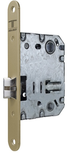 [CE134US5RHL] Cerradura embutir 99,60x74,50 aguja 50 mm. golpe solo silencioso-cuadradillo-condena c.c.70 mm.fte.20x165 redondo latonado