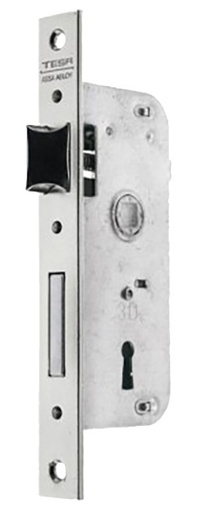 [CE200250HN] Cerradura embutir 120x75x10 aguja 50 mm. cuadradillo-llave borja c.c. 47,50 mm. niquelado