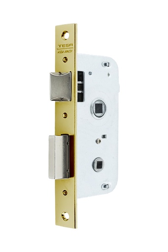 [CE200430HL] Cerradura embutir 120x55x10 aguja 30 mm. golpe/pestillo  cuadradillo/condena c.c.47,50 mm. fte.recto latonada