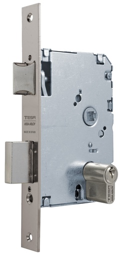 [CE2010P40HN] Cerradura embutir 128x67 aguja 40 mm. c.c.47 golpe-llave bombillo europerfil fte.recto niquelado